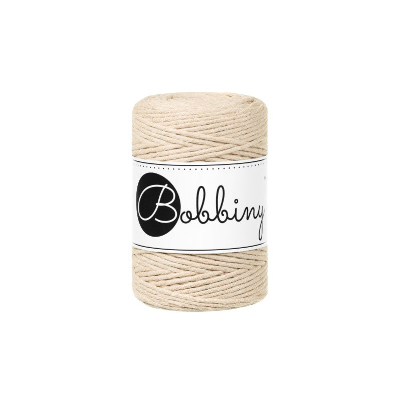 Bobbiny Makramee Garn 1,5mm gezwirnt Warm Beige 100m - mahina