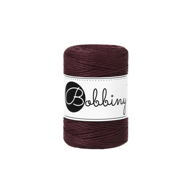 Bobbiny Makramee Garn 1,5mm gezwirnt Burgundy 100m - mahina