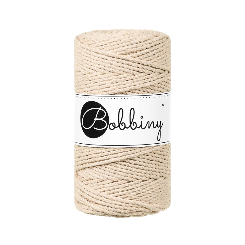 Bobbiny Makramee Garn 3mm 3ply Warm Beige 100m - mahina