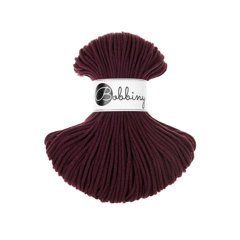 Bobbiny JUNIOR Flechtkordel 3mm geflochten Burgundy 100m - mahina