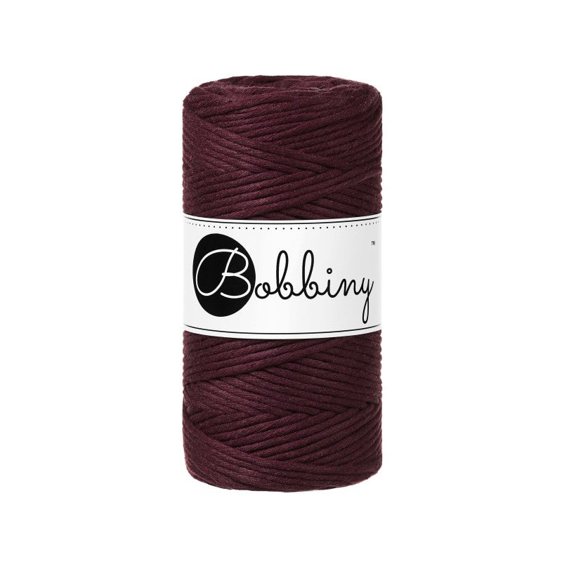 Bobbiny Makramee Garn 3mm gezwirnt Burgundy 100m - mahina