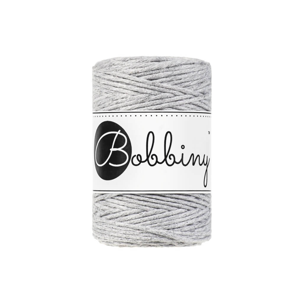 Bobbiny Makramee Garn 1,5mm gezwirnt Light Grey 100m - mahina