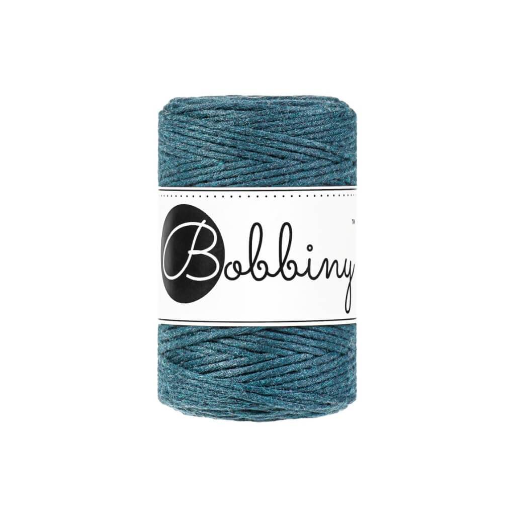 Bobbiny Makramee Garn 1,5mm gezwirnt Peacock Blue 100m - mahina