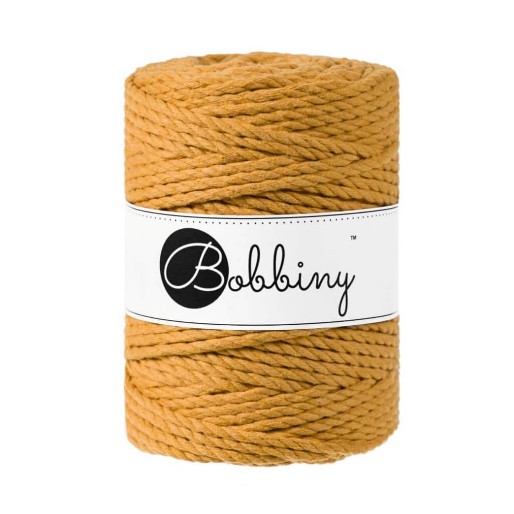 Bobbiny Makramee Garn 5mm 3ply Mustard 100m - mahina