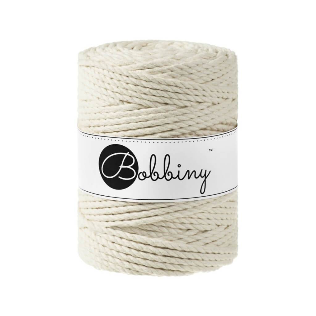 Bobbiny Makramee Garn 5mm 3ply Natural 100m - mahina