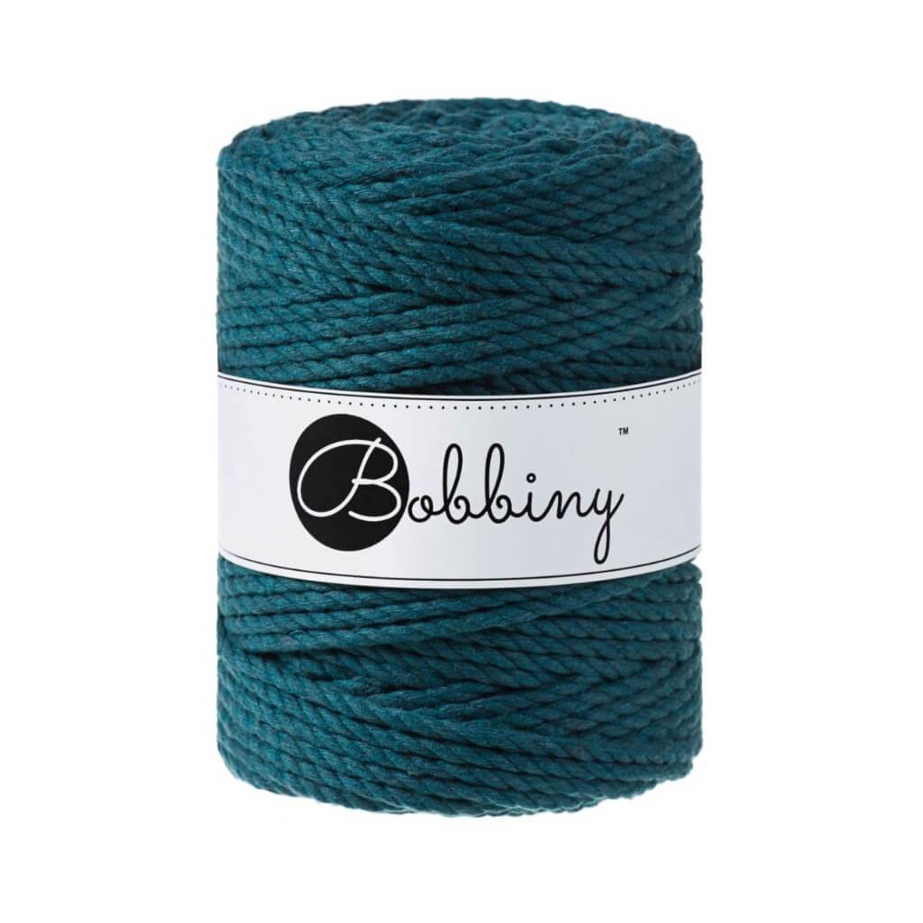 Bobbiny Makramee Garn 5mm 3ply Peacock Blue 100m - mahina