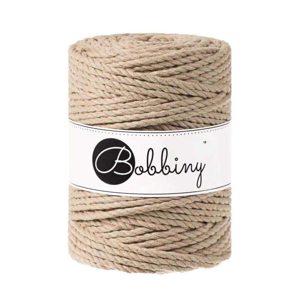 Bobbiny Makramee Garn 5mm 3ply Sand 100m - mahina