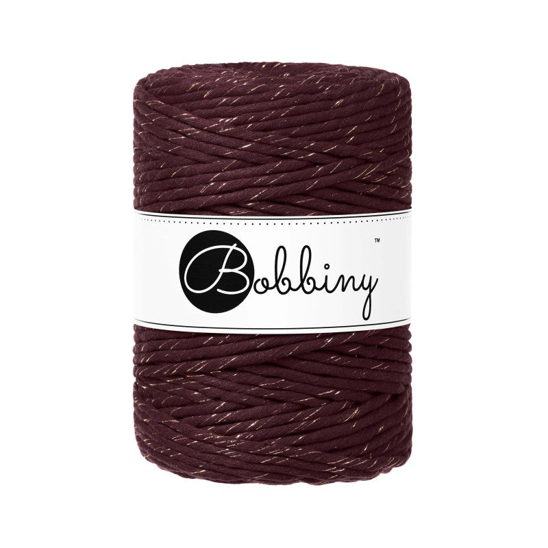 Bobbiny Makramee Garn 5mm gezwirnt Golden Burgundy 100m - mahina