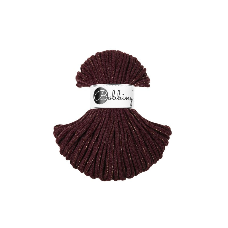 Bobbiny PREMIUM Flechtkordel 5mm geflochten Golden Burgundy 50m - mahina