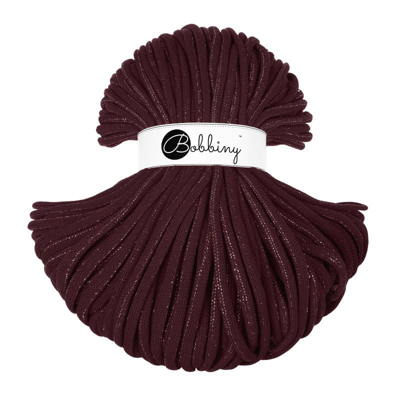 Bobbiny JUMBO Flechtkordel 9mm geflochten Golden Burgundy 100m - mahina