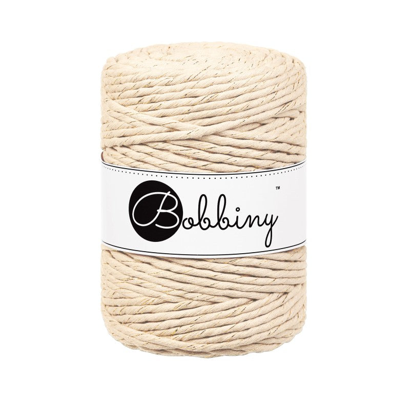 Bobbiny Makramee Garn 5mm gezwirnt Golden Warm Beige 100m - mahina