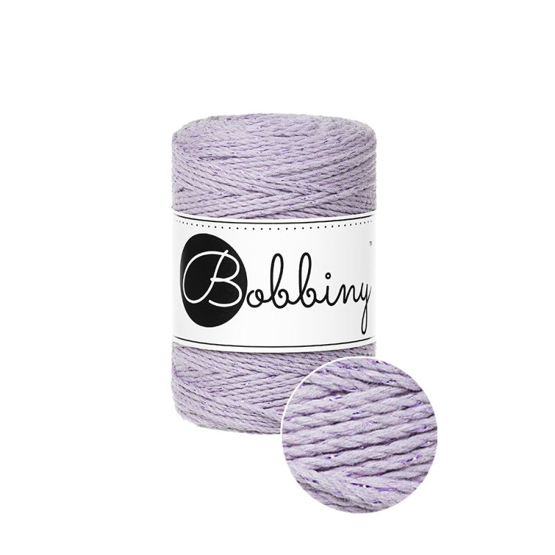 Bobbiny Makramee Garn 1,5mm 3ply Unicolor Lavender 100m - mahina