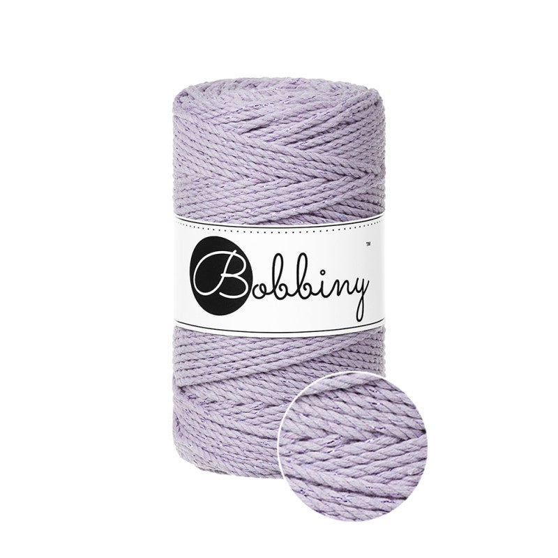 Bobbiny Makramee Garn 3mm 3ply Unicolor Lavender 100m - mahina