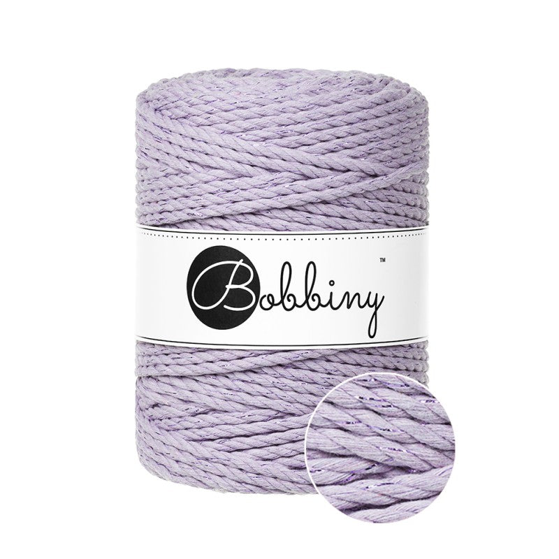 Bobbiny Makramee Garn 5mm 3ply Unicolor Lavender 100m - mahina